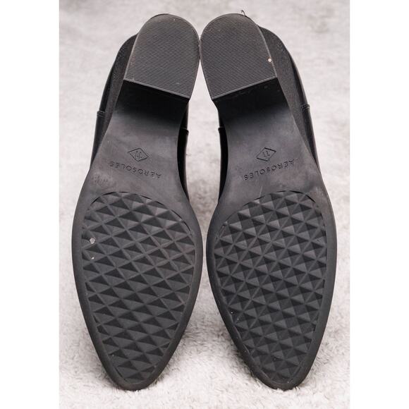 Aerosoles Mylo Black Leather Wedge Ankle Boots Womens Size 11rac - Picture 6 of 16